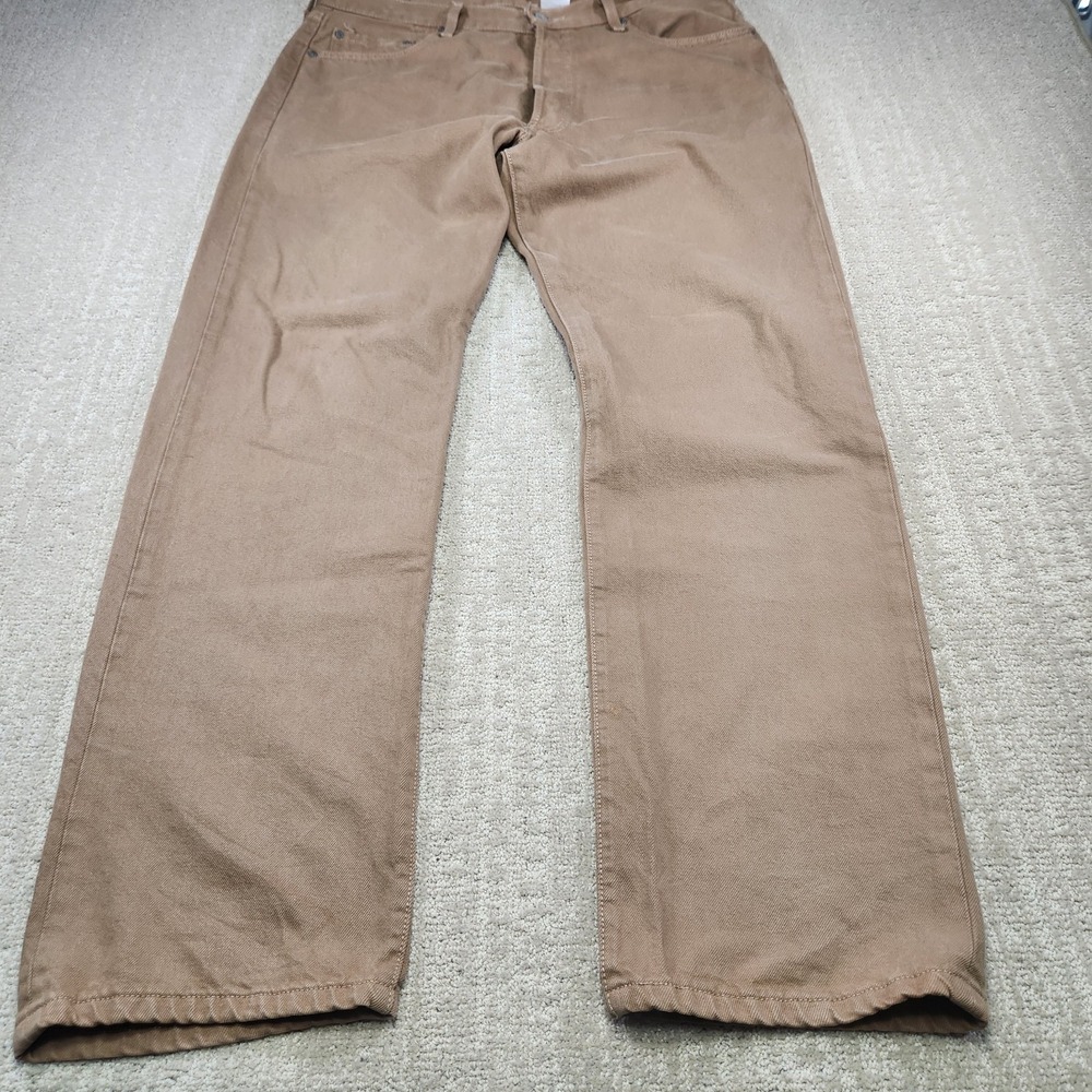 Vintage Levis 501 Jeans Men 36x32 Beige Denim Y2K Straight Leg Button Fly